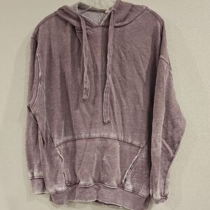 BKE Purple Sweater with Hood and Relaxed Fit